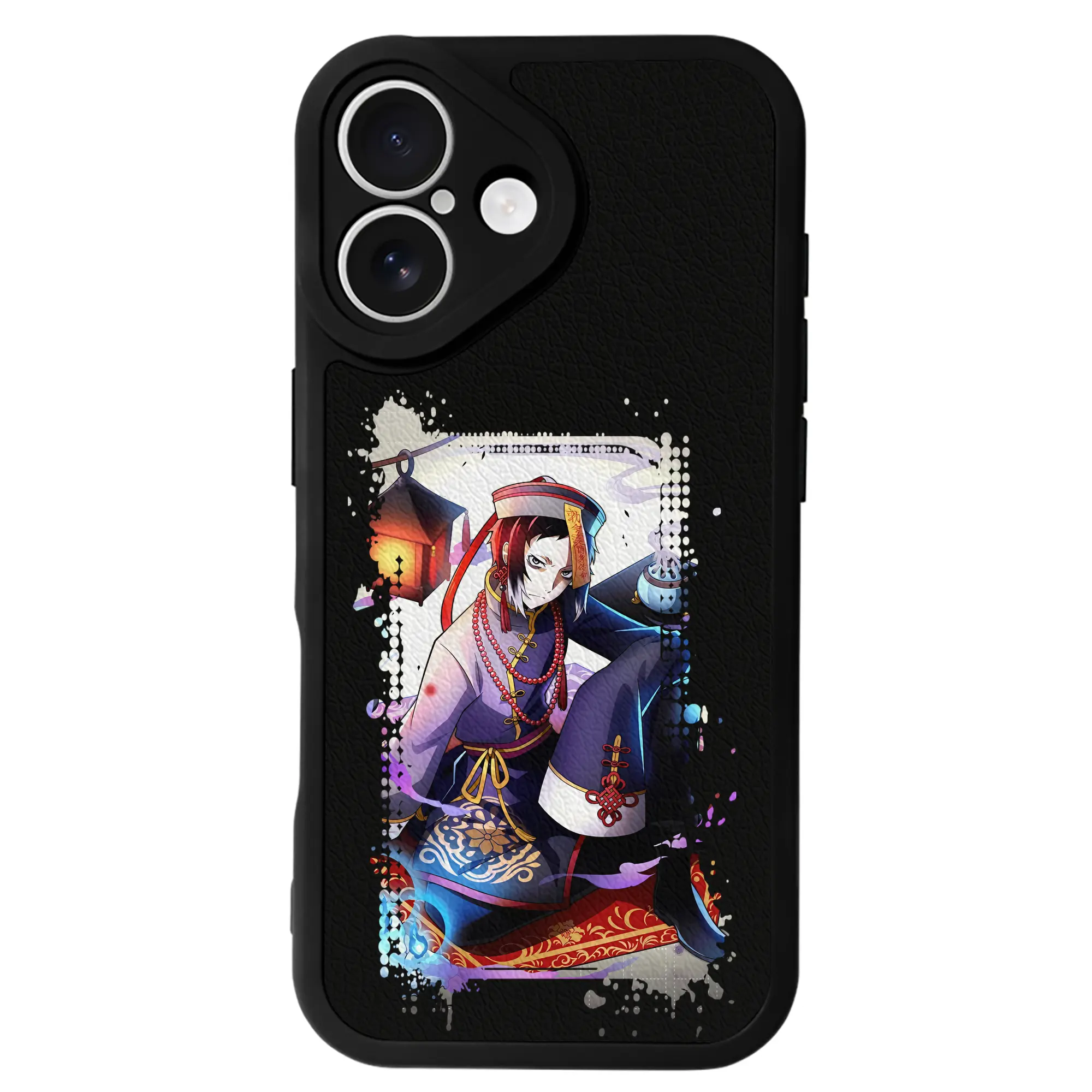 文豪ストレイドッグス グッズ,芥川龍之介 - IPhone 16シリーズ対応 ・ シリコンスマホケース ・ レザー調 ・ 高精度フィット ・ 耐衝撃 ・ ワイヤレス充電対応 ・ 精密カット